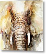 Amber Elephant Metal Print