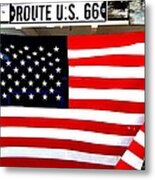 American Flag Route 66 Metal Print