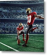 American Football Kick Off Metal Print