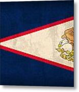 American Samoa Flag Vintage Distressed Finish Metal Print