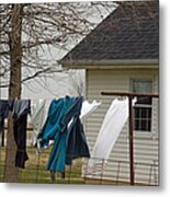 Amish Washday - Allen County Indiana Metal Print