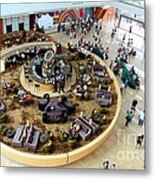 An Aerial View Of The Marina Bay Sands Hotel Lobby Singapore Metal Print