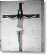 Anaglyph Asian Female Jesus Metal Print