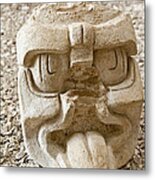 Ancient Carving Of Head Metal Print