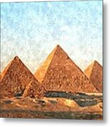 Ancient Egypt The Pyramids At Giza Metal Print