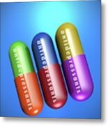 Antidepressant Drugs Metal Print