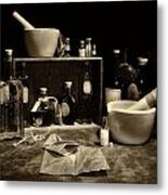 Apothecary Sepia Metal Print