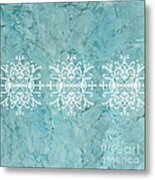 Aqua Blue Marble-royal White Metal Print