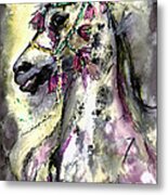 Arabian Horse With Headdress Metal Print