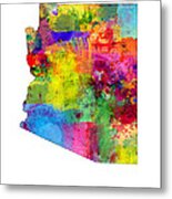 Arizona Map Metal Print