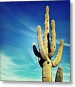 #arizona #saguaro #cactus #desert #blue Metal Print