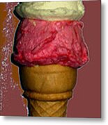 Artistic Ice Cream Cone Metal Print