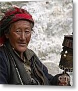 As The Prayer Wheel Turns - Tibet Metal Print