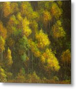Aspens And Cattails Metal Print