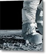 Astronaut Walking On The Moon Metal Print