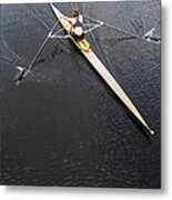 Athlete Rowing And Sculling Metal Print