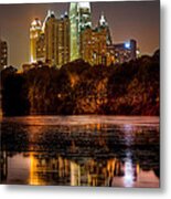 Atlanta. Night Piedmont Park Lake. Metal Print