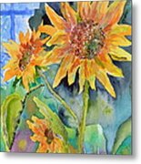 Attack Of The Killer Sunflowers Metal Print