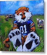 Aubie With The Cows Metal Print