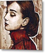 Audrey Hepburn Metal Print