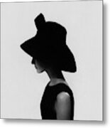 Audrey Hepburn Wearing A Givenchy Hat Metal Print