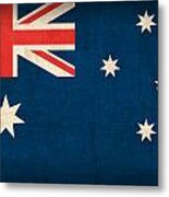 Australia Flag Vintage Distressed Finish Metal Print