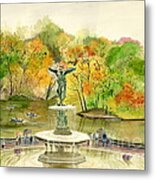 Autumn At Central Park Ny Metal Print