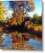 Autumn Barn Metal Print