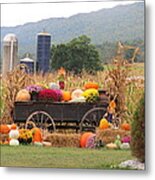 Autumn Harvest In Wagon Metal Print