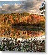 Autumn Reflection On Foster Pond Metal Print
