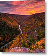 Autumn Sunset From Pendleton Point Metal Print