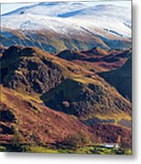 Autumnal Snow In The English Lake Metal Print