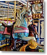 Baby Blue Painted Pony - Carousel Metal Print