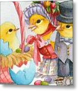 Baby Chick Easter Surprise Metal Print