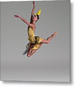Ballerina In Bird Costume Leaping Metal Print