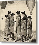 Balloonists Cartoon, 1785 Metal Print