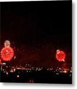 Baltimore Harbor Fireworks Panorama Metal Print