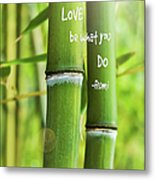 Rumi Quote Bamboo I Metal Print