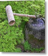Bamboo Water Feature Metal Print
