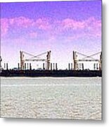 Barge Passing Pea Patch Island Metal Print