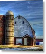 Barn And Silos Metal Print