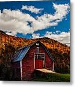 Barn On Vermont's Route 100 Metal Print