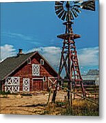 Barn With Windmill Metal Print