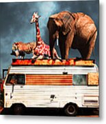 Barnum And Baileys Fabulous Road Trip Vacation Across The Usa Circa 2013 5d22705 With Text Metal Print