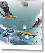 Battle Of Midway, World War Ii, 1942 Metal Print