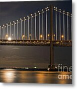 Bay Bridge Moon Rising Metal Print