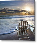 Beach Chairs Metal Print