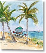 Beach In The Morning Metal Print