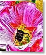 Bee Here In Colour Metal Print