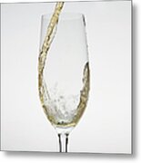Beer Being Poured Into A Glass Metal Print